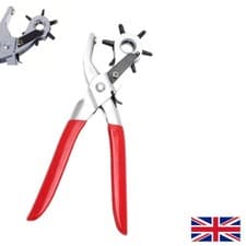 Image of Revolving Leather Hole Punch Plier Puncher Leather Belt Cut Eyelet 6 Cut GB