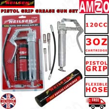 Image of Neilsen 120cc Pistol Grip Grease Gun Set with 3oz Cartridge, Flexible Hose