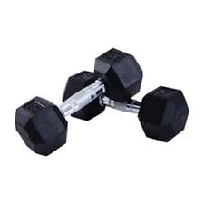 Image of 2x8kg Hex Dumbbell Rubber Weights Sets Hexagonal Gym Fitness Lifting Workout