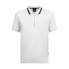 Image of Hugo Boss Slim Fit Mercerised Polo Shirt Polston 33 White