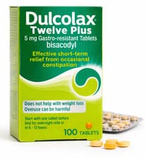 Image of Dulcolax Twelve Plus 5mg Bisacodyl Gastro-Resistant Tablets – 100 Tablets - 1MAX