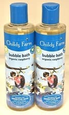 Image of 2 packs of Childs Farm Kids Bubble Bath Organic Raspberry Sensitive Skin 2X250ml