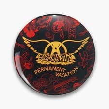 Image of Aerosmith Permanent Vacation Rock Music Handmade 32mm Pin Button Badge