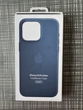 Image of Genuine Apple iPhone 15 Pro Max FineWoven Case Pacific Blue with MagSafe