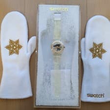 Image of Swatch SUOZ159S 2012 Christmas Limited Edition Unused Holiday Swiss Watch