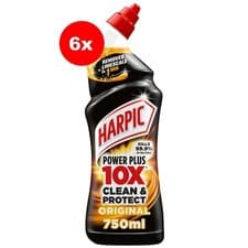 Image of 6 x Harpic Power Plus Max Disinfectant Toilet Cleaner Limescale Removal 750ml