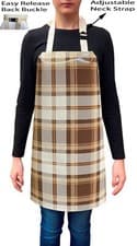 Image of Handmade Tartan Check PVC Coated Wipe Clean Waterproof Aprons - Code: F679-4