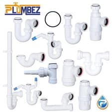 Image of PlumbEZ 40mm Sink & Bath Waste Traps & Fittings – Bottle Trap, P Trap, Extras