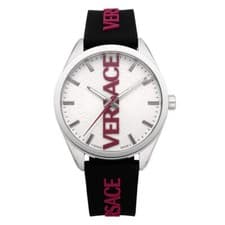 Image of Versace V-Vertical Men's White Dial Black Watch VE3H00122