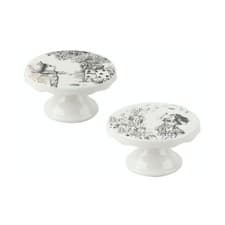Image of V&A Alice in Wonderland Set of 2 Mini Cake Pedestals Fine China UK