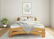 Image of Small Double Bed Frame 4ft – Solid Wooden Bed Frame for Adults, F10