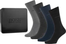 Image of Hugo Boss Men's Gift Box - 4 Pairs Socks, Black, Blue, Grey UK 6-11, Premium Set
