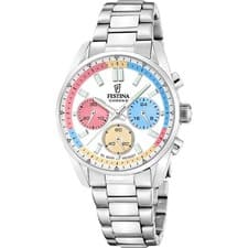 Image of FESTINA F20753/6 Ladies Chrono Stainless Steel Case & Bracelet 2 Year Warranty
