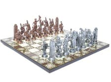 Image of Mythology Chess Set Antique Style Handmade Wood Board Collector Gift