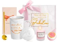 Image of Fabulous Pampering Gift Box: Coffee Mug, Bath Bombs & Rose Candle for Women