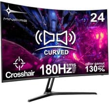 Image of Minifire 24 Inch Curved Gaming Monitor 180Hz, Built in Speaker, FHD 1920x1080