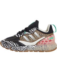 Image of adidas Originals Junior ZX 2K Boost 2.0 Trainers Core UK Sz 3 GZ7491 BNWT