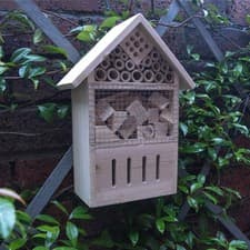 Image of Wooden Insect House Butterfly Bee Bug Shelter Garden