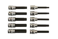Image of Laser Tools Long Hex Socket Bit Set 1/2"D 10pc 7162