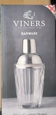 Image of Viners Barware Glass Cocktail Shaker Capacity 280ml Silver/Transparent Gift