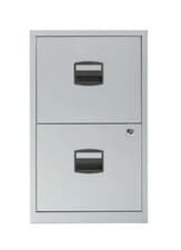 Image of Bisley A4 Filing Cabinet Metal 2 Drawer Silver | 24 Hour Weekday Delivery