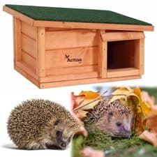 Image of Hedgehog House Hibernation Shelter Wood Predator Proof Solid Feeding Station