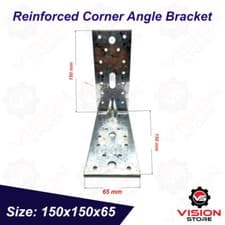 Image of Heavy Duty 2.5mm Thick Zinc Plated Reinforced Corner Angle Bracket Galvanised
