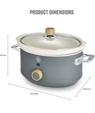 Image of Swan SF17021GN Retro Slow Cooker 3.5 Litres Nordic Collection Grey
