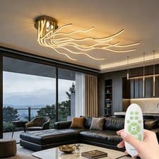 Image of Modern LED Ceiling Light Flush Mount Aluminium Chandelier for Living Room Lamp