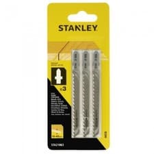 Image of STANLEY STA21063 - HCS JIGSAW BLADES - WOOD CUTTING MEDIUM - PACK OF 3