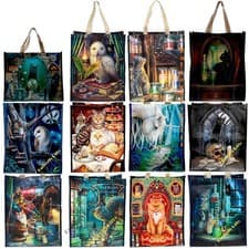 Image of Reusable Womens Ladies Shopping Tote Bag Travel Foldable Lisa Parker Cats Owls