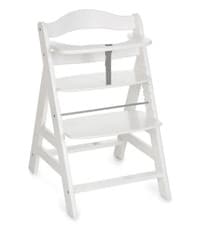 Image of Hauck Alpha Wooden Highchair White Adjustable Growing Baby Highchair