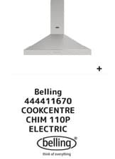 Image of Belling Cookcentre 110cm chimney hood stainless steel CHIM 110PYR STA
