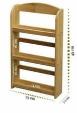 Image of 2 & 3 TIER BAMBOO WOOD SPICE RACK HERB HOLDER SPICES JARS STAND KITCHEN STORAGE