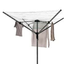 Image of Heavy Duty 4-Arm Rotary Washing Line Clothes Dryer 60M Outdoor Airer Spike Cover