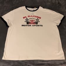 Image of Polo Ralph Lauren Mens NWT Formula 1 RL Racing Motorsports Ringer T White Sz XXL