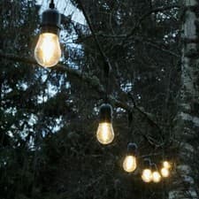 Image of Outdoor Festoon String Lights Connectable LED Retro Filament Bulbs Replaceable
