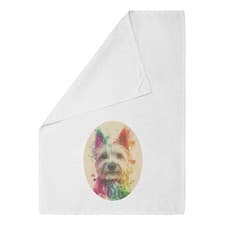 Image of 'Westie Dog Portrait' Cotton Tea Towel / Dish Cloth (TW052838)