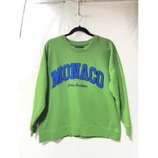 Image of Forever 21 Monaco Fitness & Athletics Graphic Sweatshirt Green Blue Small