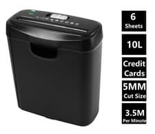 Image of Econo Strip Cut Paper Shredder for Home Office Electric 6 A4 Sheets 10L Litre