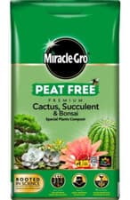Image of Miracle Gro Premium Peat Free Cactus,Succulent & Bonsai Compost With Mineral 10L