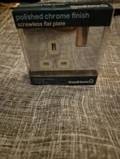 Image of Goodhome Polished Chrome 13amp Single Socket Screwless Flat Plate