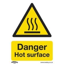 Image of Sealey Safety Sign - Danger Hot Surface - Self-Adhesive Vinyl SS42V1