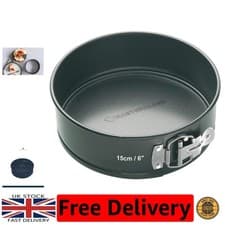 Image of 6 Inch Springform Cake Tin in Grey - Durable Carbon Steel, Dishwasher Safe