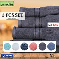 Image of 100% Cotton Bath Towel Hand Towel Face Washer Bath Mat Towel Set Luxury Egyptian