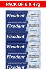 Image of 6 X 47g Fixodent Complete Strong Hold Denture Adhesive Cream Fresh Flavour