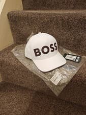Image of Hugo Boss Mens Tron C Cap White One Size Brand New With Tags Rrp£50