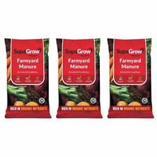 Image of 150L Organic Farmyard Manure Compost 3 x 50L Peat Free Soil Improver Garden