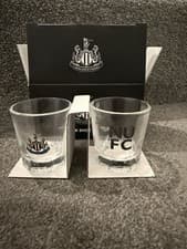 Image of Official Newcastle United FC Shot Glasses - 2 Pack - Boxed - NUFC Barware - New