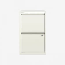 Image of Bisley A4 Filing Cabinet 2 Drawer Flush Handle Traffic White | 24 Hour Delivery